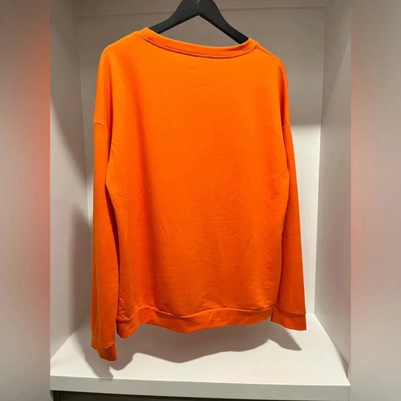 Skeleton Halloween Never Better orange light weight sweatshirt size Large - Picture 4 of 4